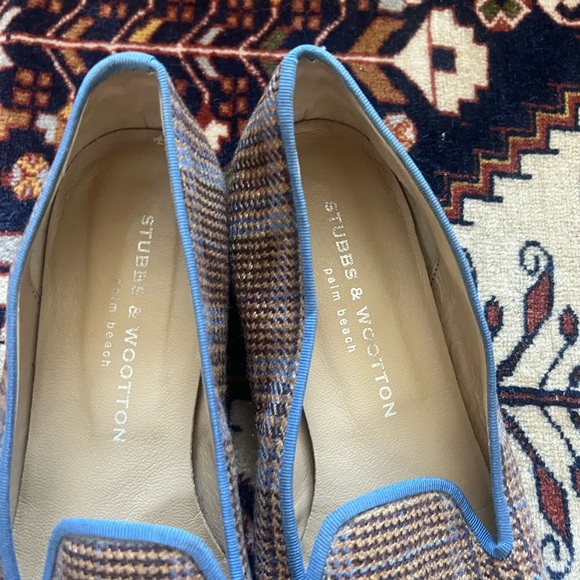 Stubbs & Wootton Plaid Loafers, size 10 - Picture 3 of 6